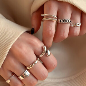 Sterling silver cold wind ring women